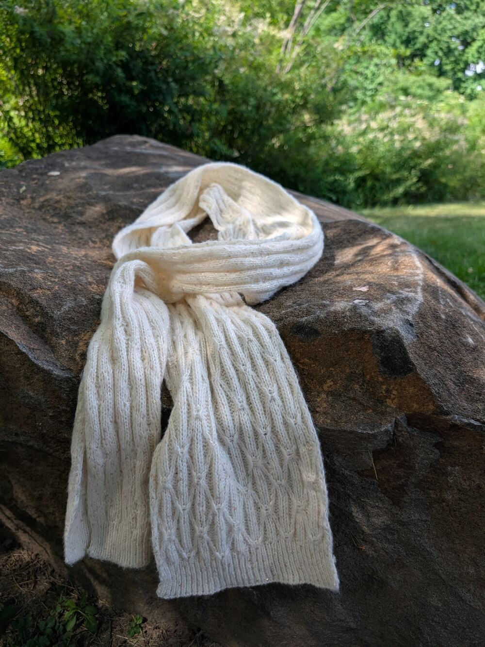 Anne Klein Knit Scarf White